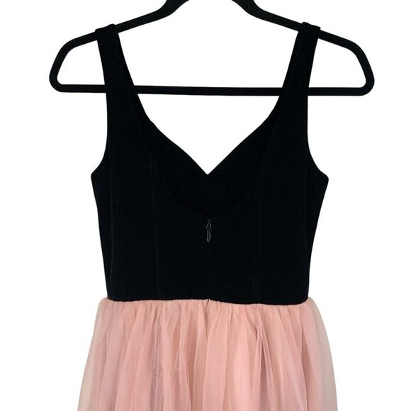Modcloth x Collectif Isla Pink Tulle Black Velvet Midi Swing Dress XS/US 4/UK 8 - Picture 5 of 8